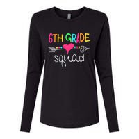 6th Grade Squad Sixth Teacher Student Team Back To School Womens Cotton Relaxed Long Sleeve T-Shirt