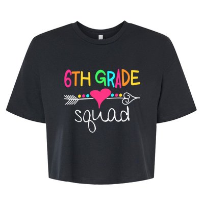 6th Grade Squad Sixth Teacher Student Team Back To School Bella+Canvas Jersey Crop Tee