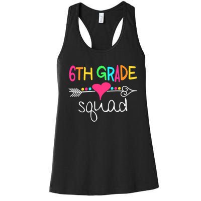 6th Grade Squad Sixth Teacher Student Team Back To School Women's Racerback Tank