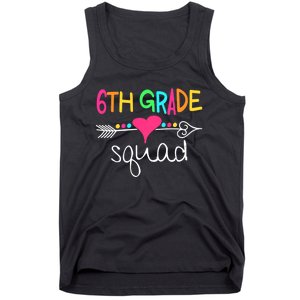 6th Grade Squad Sixth Teacher Student Team Back To School Tank Top