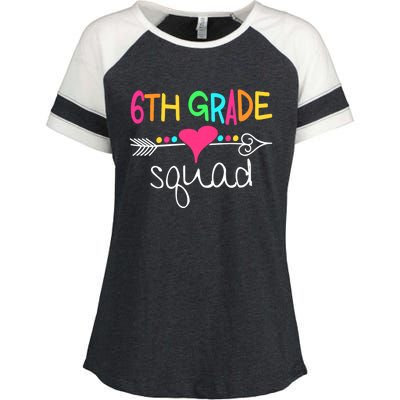 6th Grade Squad Sixth Teacher Student Team Back To School Enza Ladies Jersey Colorblock Tee