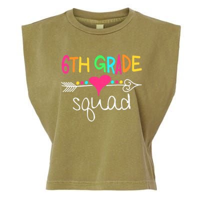 6th Grade Squad Sixth Teacher Student Team Back To School Garment-Dyed Women's Muscle Tee