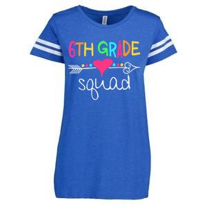 6th Grade Squad Sixth Teacher Student Team Back To School Enza Ladies Jersey Football T-Shirt