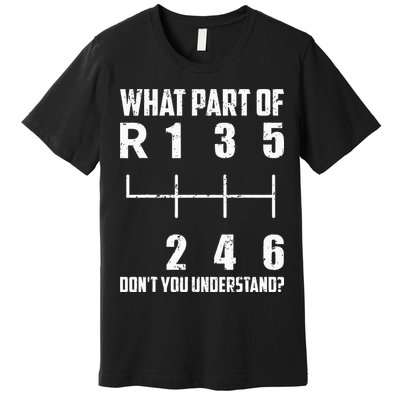 6 Gear Shift Manual Car What Part Of DonT You Understand Premium T-Shirt