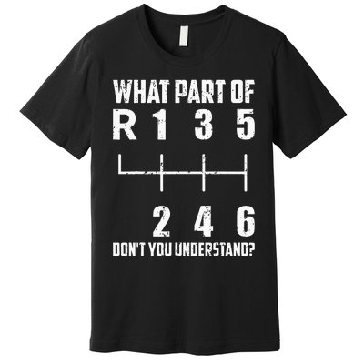 6 Gear Shift Manual Car What Part Of DonT You Understand Premium T-Shirt