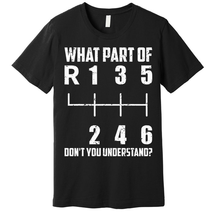 6 Gear Shift Manual Car What Part Of DonT You Understand Premium T-Shirt