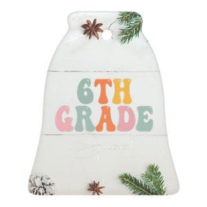 6th Grade Squad Retro Groovy Funny Happy First Day Of School Ceramic Bell Ornament