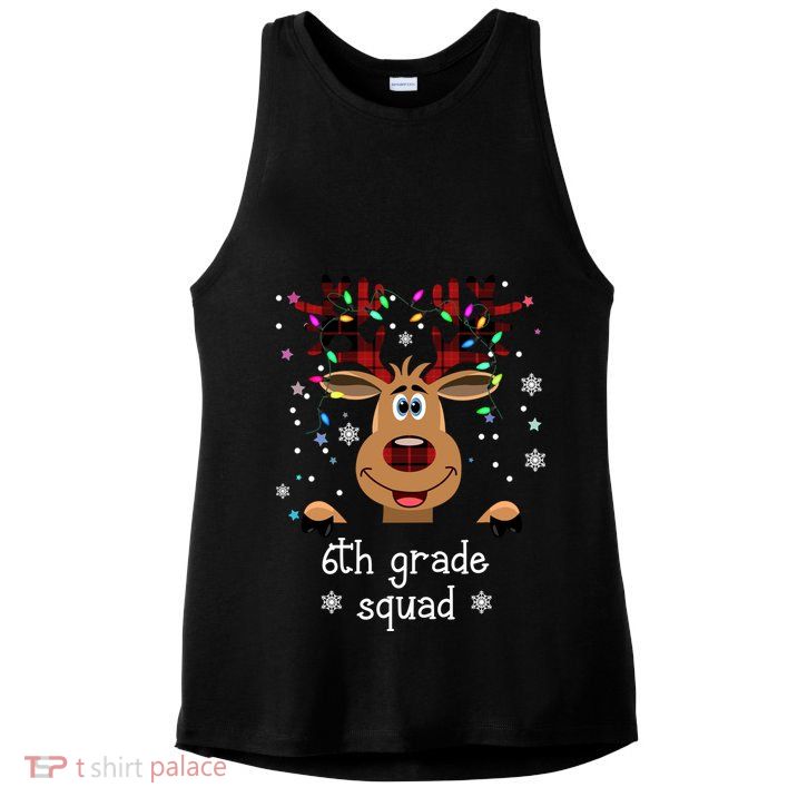 6th Grade Squad Reindeer Christmas Ladies PosiCharge Tri-Blend Wicking Tank