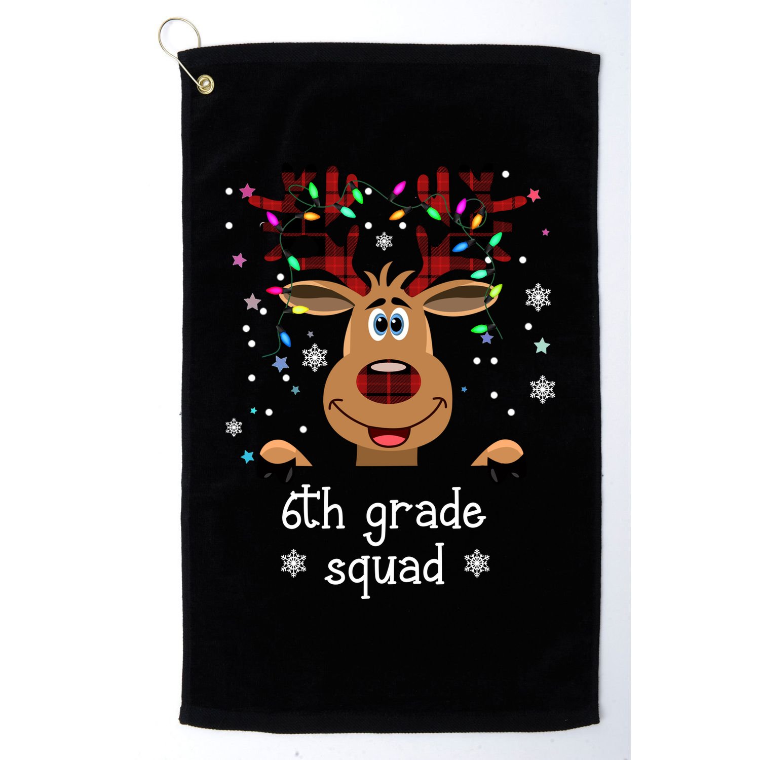 6th Grade Squad Reindeer Christmas Golf Towel