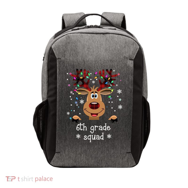 6th Grade Squad Reindeer Christmas Vector Backpack