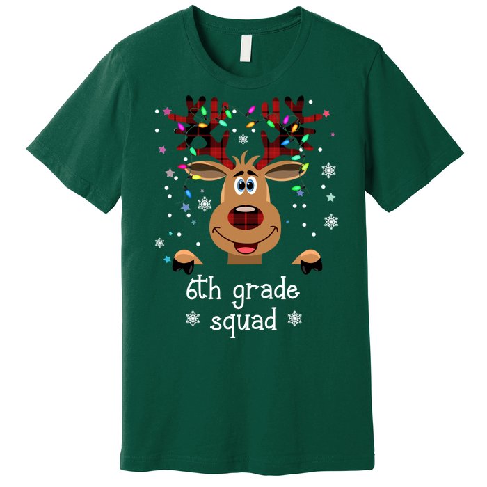 6th Grade Squad Reindeer Christmas Premium T-Shirt