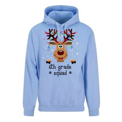 6th Grade Squad Reindeer Christmas Unisex Surf Hoodie