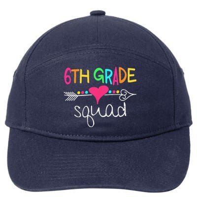 6th Grade Squad Sixth Teacher Student Team Back To School 7-Panel Snapback Hat