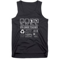 6th Grade Teacher MultiTasking Certified Job Gift Sixth Grade Tank Top