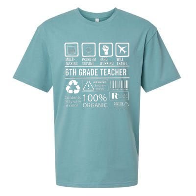 6th Grade Teacher MultiTasking Certified Job Back To School Gift Sueded Cloud Jersey T-Shirt