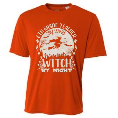 6Th Grade Teacher By Day Witch By Night Funny Halloween Cute Gift Cooling Performance Crew T-Shirt