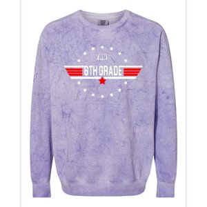 6th Grade Top Gun Pilot Back To School Colorblast Crewneck Sweatshirt