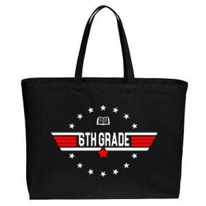 6th Grade Top Gun Pilot Back To School Cotton Canvas Jumbo Tote