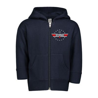 6th Grade Top Gun Pilot Back To School Toddler Zip Fleece Hoodie