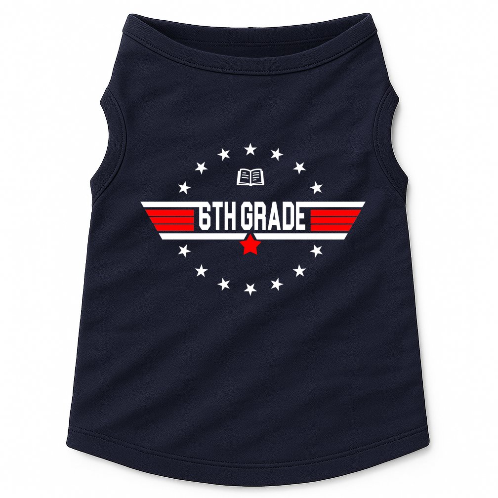 6th Grade Top Gun Pilot Back To School Doggie Tank