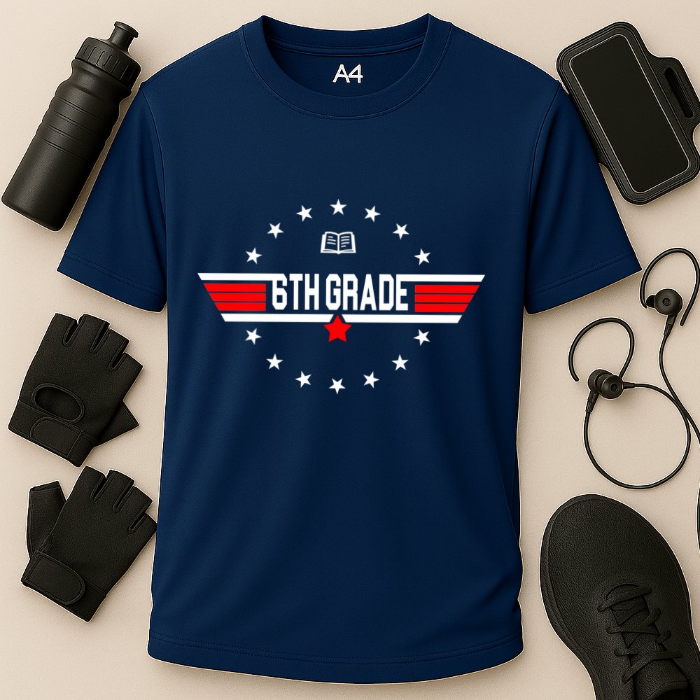 6th Grade Top Gun Pilot Back To School Cooling Performance Crew T-Shirt