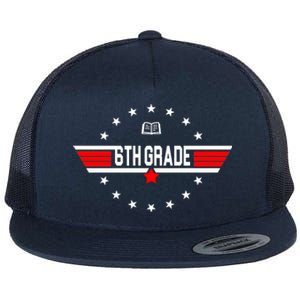 6th Grade Top Gun Pilot Back To School Flat Bill Trucker Hat