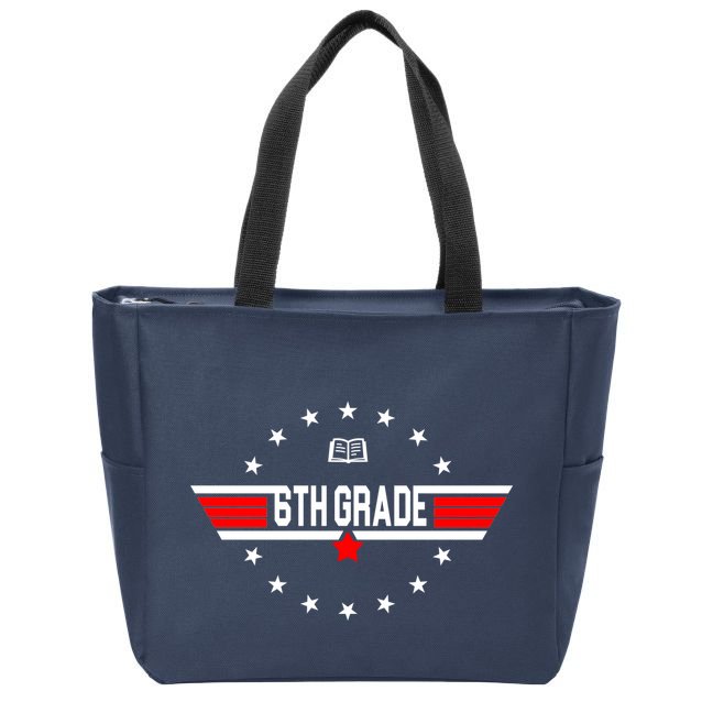 6th Grade Top Gun Pilot Back To School Zip Tote Bag