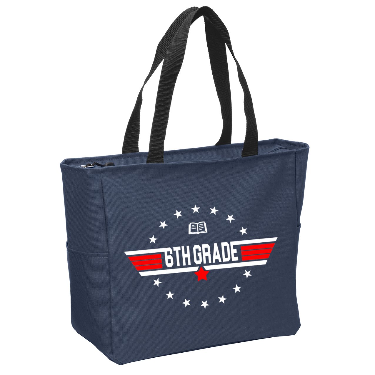 6th Grade Top Gun Pilot Back To School Zip Tote Bag