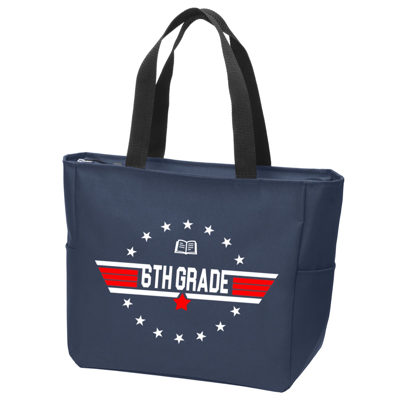 6th Grade Top Gun Pilot Back To School Zip Tote Bag