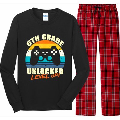 6Th Grade Unlocked Level Up Gamer Back To School Sixth Grade Gift Long Sleeve Pajama Set