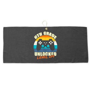 6Th Grade Unlocked Level Up Gamer Back To School Sixth Grade Gift Large Microfiber Waffle Golf Towel