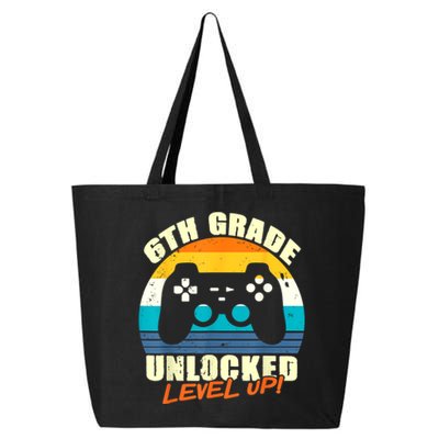 6Th Grade Unlocked Level Up Gamer Back To School Sixth Grade Gift 25L Jumbo Tote