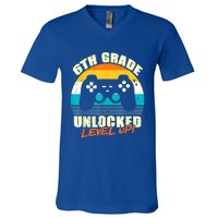 6Th Grade Unlocked Level Up Gamer Back To School Sixth Grade Gift V-Neck T-Shirt