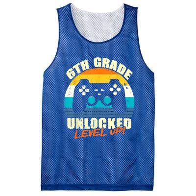 6Th Grade Unlocked Level Up Gamer Back To School Sixth Grade Gift Mesh Reversible Basketball Jersey Tank