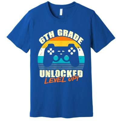 6Th Grade Unlocked Level Up Gamer Back To School Sixth Grade Gift Premium T-Shirt