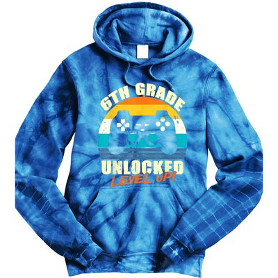 6Th Grade Unlocked Level Up Gamer Back To School Sixth Grade Gift Tie Dye Hoodie