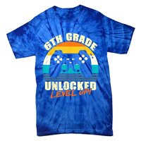 6Th Grade Unlocked Level Up Gamer Back To School Sixth Grade Gift Tie-Dye T-Shirt