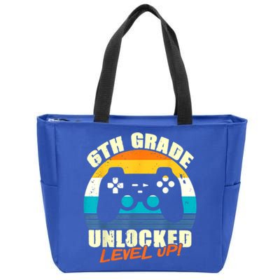 6Th Grade Unlocked Level Up Gamer Back To School Sixth Grade Gift Zip Tote Bag