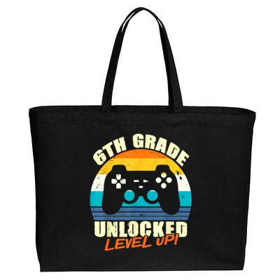 6Th Grade Unlocked Level Up Gamer Back To School Sixth Grade Gift Cotton Canvas Jumbo Tote