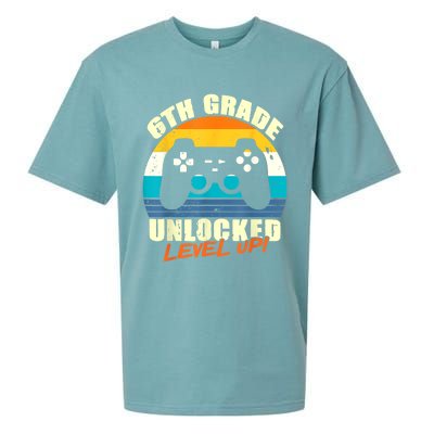 6Th Grade Unlocked Level Up Gamer Back To School Sixth Grade Gift Sueded Cloud Jersey T-Shirt