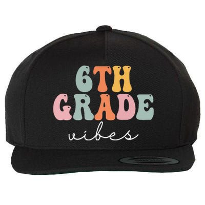 6th Grade Vibes Retro Groovy Wo Happy First Day Of School Wool Snapback Cap