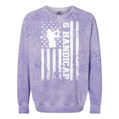 6 Handicap Golf Vintage American Flag Biden Trump Debate Colorblast Crewneck Sweatshirt