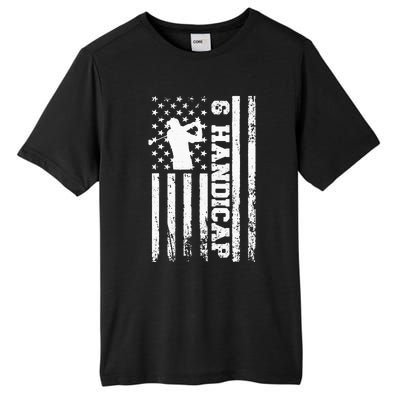 6 Handicap Golf Vintage American Flag Biden Trump Debate Tall Fusion ChromaSoft Performance T-Shirt