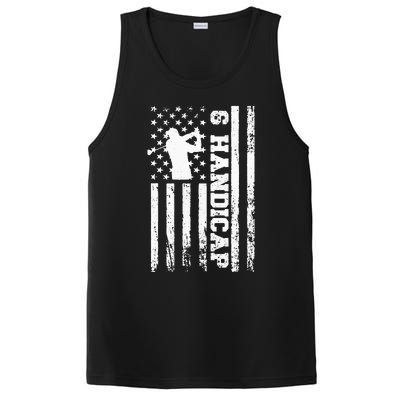 6 Handicap Golf Vintage American Flag Biden Trump Debate PosiCharge Competitor Tank