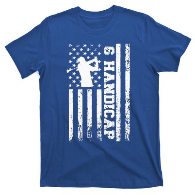 6 Handicap Golf Vintage American Flag Biden Trump Debate T-Shirt