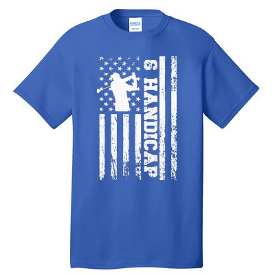 6 Handicap Golf Vintage American Flag Biden Trump Debate Tall T-Shirt