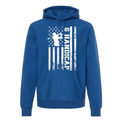 6 Handicap Golf Vintage American Flag Biden Trump Debate Premium Hoodie