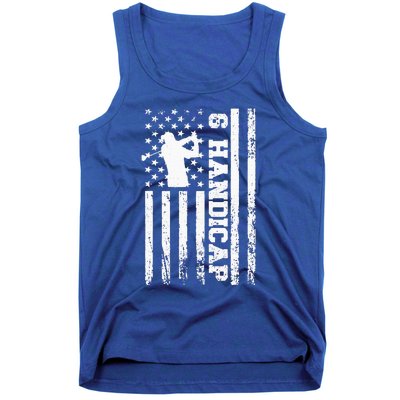 6 Handicap Golf Vintage American Flag Biden Trump Debate Tank Top