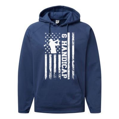 6 Handicap Golf Vintage American Flag Biden Trump Debate Performance Fleece Hoodie