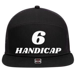 6 Handicap Golf Biden Funny 7 Panel Mesh Trucker Snapback Hat